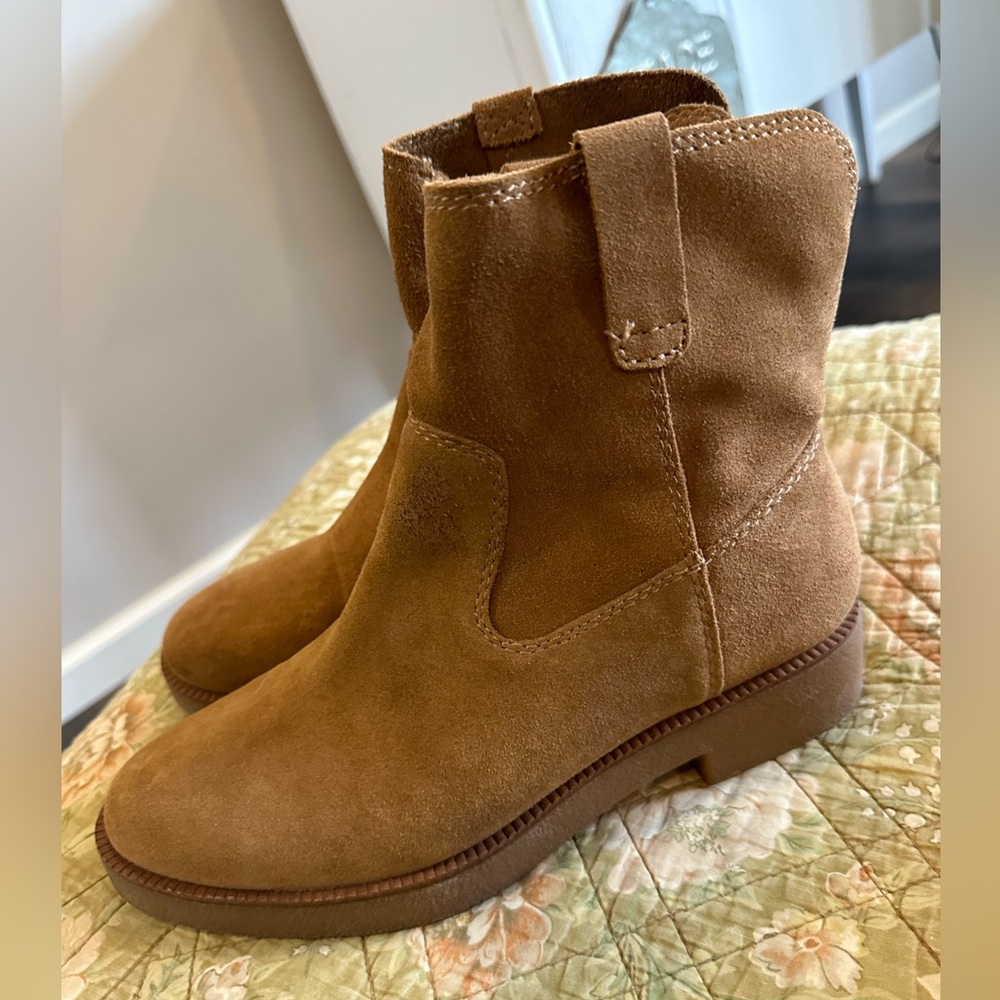 Lucky Brand Tan Suede Ankle Booties - Picture 2 of 7